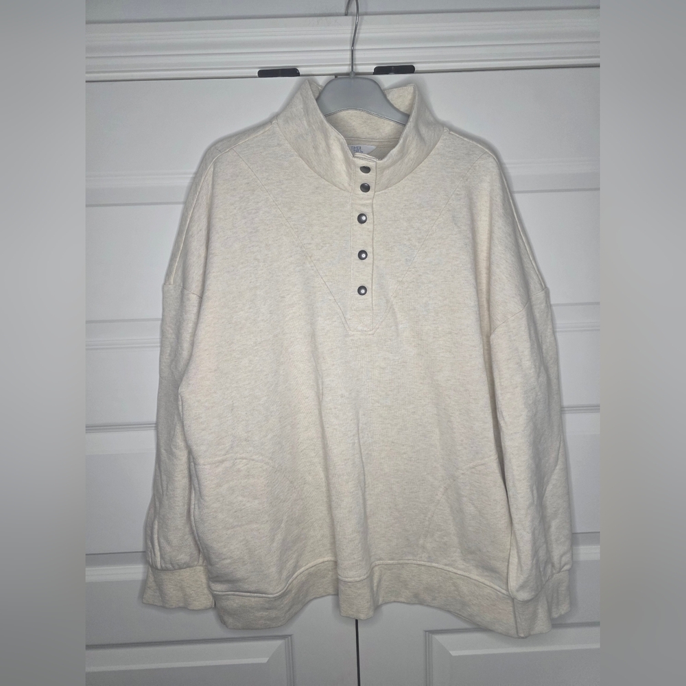 NWT Time and Tru XXL (20) Womens Henley Pullover Oatmeal Heather